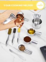 Measuring Cups and Spoons Set of 15 Piece, Metal Stainless Steel Measuring Cups and Spoons Set for Baking Cooking, Dry and Liquid Ingredients - Image 6