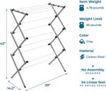 Collapsible Clothes Drying Rack – Durable, Space-Saving Laundry & Towel Rack, Sturdy Clothing Rack for Hanging Clothes Indoors & Outdoors, Steel - Image 6