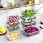 10 Packs Glass Meal Prep Containers with Lids, Glass Food Storage Containers Set, Airtight Lunch Containers, Microwave, Oven, Freezer and Dishwasher Safe, Gray - Image 7