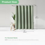 Sage Green Shower Curtain - Waffle Textured Heavy Duty Thick Fabric Shower Curtains for Bathroom, 256GSM Luxury Weighted Polyester Cloth Bath Curtain Set with 12 Plastic Hooks，72Wx72H,Green - Image 7