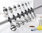 Spring Chef Magnetic Measuring Cups & Spoons Set (Patent Pending), Strong N45 Magnets, Heavy Duty Stainless Steel Fits in Spice Jars for Baking & Cooking, BPA Free, Round Set of 15 with Leveler, Black - Image 8