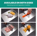 Stainless Steel Cutting Board, 3 PCS Cutting Boards for Kitchen, 304 Stainless Non Stick Chopping Cutting Board for Meat Fruit & Vegetable (15.3 x 11, 13.4 x 9, 11.8 x 7.9 in) - Image 7