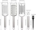 Stainless Steel Cheese Grater Set, Set of 5 Kitchen Grater & Peeler & Slicer, Lemon Zester with Cleaning Brush for Vegetable, Fruit, Chocolate - Image 9
